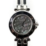 E P Pequinet Ladies watch, the signed mother of pearl dial with diamond hour markers , the smooth