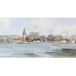 Tom Groom (British, 20th century), Bosham, watercolour, signed lower left, 22cm x 43cm..