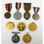 WWI silver war medal to D W McEwan A.S.C and a selection of other medals and medallions .