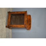 Walnut music cabinet, a 19th Century mahogany wash stand .