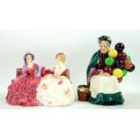 Royal Doulton figures, The Gossips` HN 1429, The Old Balloon Seller HN 1315 (2). Gossips hairline