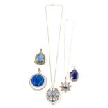 Lapis lazuli silver pendant, a miracle opaline glass pendant and other itemsTo be sold in aid of