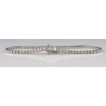 Modern diamond bracelet, set with seventy one round brilliant cut diamonds, estimated total