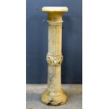 Mid 20th Century carved marble pedestal - 105 cm .