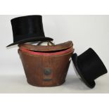 Lock and Co. top hat with leather case and another by ChristysSold on behalf of Princess Alice