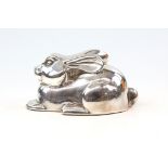Novelty large silver paperweight in the form of a Rabbit by Carrs of Sheffield.