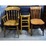 Arm chair stool and single chair.