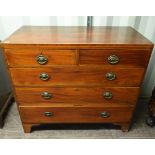 19th century mahogany chest of two short over three long drawers on bracket base, 93cm x 103cm .