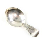 Georgian silver brightcut stem caddy spoon, London 1803.
