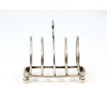 Victorian novel heart shaped silver toast rack, by G J, Birmingham 1932.