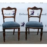 Set of eight 19th century rosewood dining chairs,.