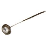 Scottish silver Queens pattern sauce ladle, Glasgow 1853.