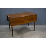 Early 20th century Pembroke table and another similar, one on castors.