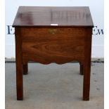 19th century mahogany commode on square supports,.