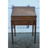 19th century mahogany bureau with fall flap, over single drawer on square tapering supports,.