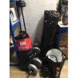 LARGE QUANTITY PUNCHBAG WEIGHTS GLOVES PADS ETC