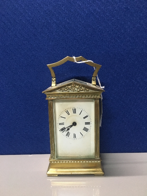 VINTAGE DOMED BRASS CARRIAGE CLOCK