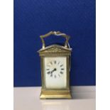 VINTAGE DOMED BRASS CARRIAGE CLOCK