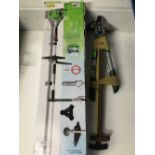 FLORABEST PETROL MULTI STRIMMER EDGER ETC AND BUNDLE OF GARDEN TOOLS