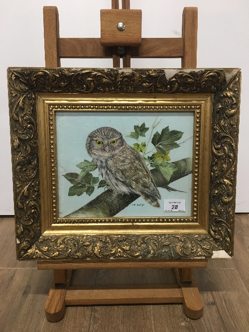 C McCULLAGH OIL PAINTING OF OWL