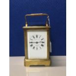 GOLDSMITHS AND CO REPEATING BRASS CARRIAGE CLOCK