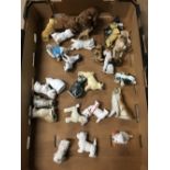BOX OF LARGE QUANTITY DOG ORNAMENTS AND ALEXANDER PORCELAIN
