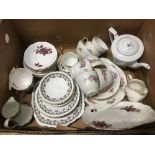 BOX OF TEAWARE INCLUDING PHOENIX WARE AND ROYAL IMPERIAL ETC