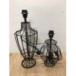 2X WIREWORK AND LUSTRE TABLE LAMPS