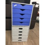 2X 5 DRAWER FILING CARD CABINETS