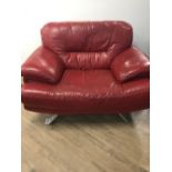 RED LEATHER ARMCHAIR