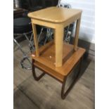 PARKER KNOLL BOWED OCCASIONAL TABLE AND SMALL PINE OCCASIONAL TABLE