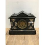 ANTIQUE SLATE AND MARBLE CLOCK LAWSON PARIS