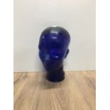 A BLUE GLASS HEAD