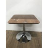 CHROME PEDESTAL OCCASIONAL TABLE