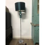 RETRO STANDARD LAMP GLASS BALLS ON CHROME AND TEAL SHADE