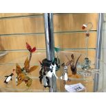 SELECTION OF LAMPWORKED GLASS FISH AND ANIMALS