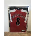 SIGNED MOUNTED AND PLAYWORN WOODGATE SHIRT FULHAM FC 2006 TO 2007 TO LUA WITH LOVE