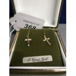 9ct GOLD CROSS EARRINGS