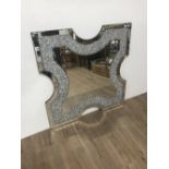 X SHAPED GLITTERED FRAME WALL MIRROR