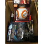 A BOX LOT OF STAR WARS AND THE X FILES FIGURES