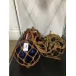 3X GLASS FLOATS HANDMADE AND SEALED IN NET