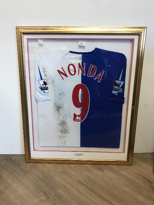 MOUNTED AND PLAYWORN NONDA SHIRT BLACKBURN ROVERS 2006 TO 2007