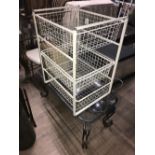 5 PIECES WIRE RACK 2X VINYL AND CHROME STOOLS ETC