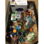 A BOX LOT INCLUDING STEALTH VR HEADSET AND KIDS TOYS