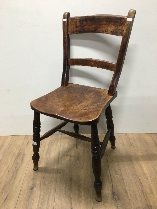 A PAIR OF ANTIQUE KITCHEN CHAIRS