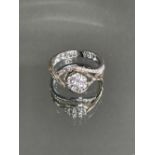 9ct GOLD SILVER AND CZ RING