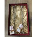BOXED PAIR OF ROYAL BRIERLEY CRYSTAL FLUTES