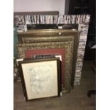 5 PIECES PSYCHEDELIC FRAME MIRROR PRINTS AND PICTURES GILT FRAMES