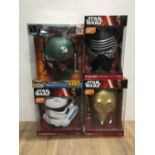 4 STAR WARS 3D DECO LIGHT INCLUDING C3PO BOBA FETT STORMTROOPER AND KYLO REN