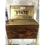 FANTASTIC VINTAGE HALLS STATE TOFFEE TIN IN THE FORM OF A WRITING BOX